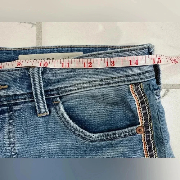 Anthropologie Pilcro Jeans 25 Slim Boyfriend Side Stripe Distressed Stretch - Picture 5 of 10